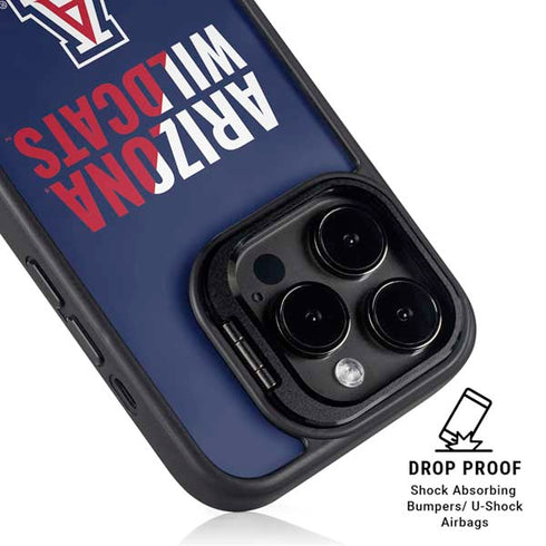 University of Arizona Wildcats Logo Split Blue iPhone 16 Pro Kickstand Case